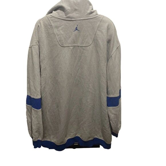 Vintage Y2K Air Jordan Fleece Hoodie Sweatshirt XXL Grey Blue Jumpman FLAWED - Picture 5 of 10